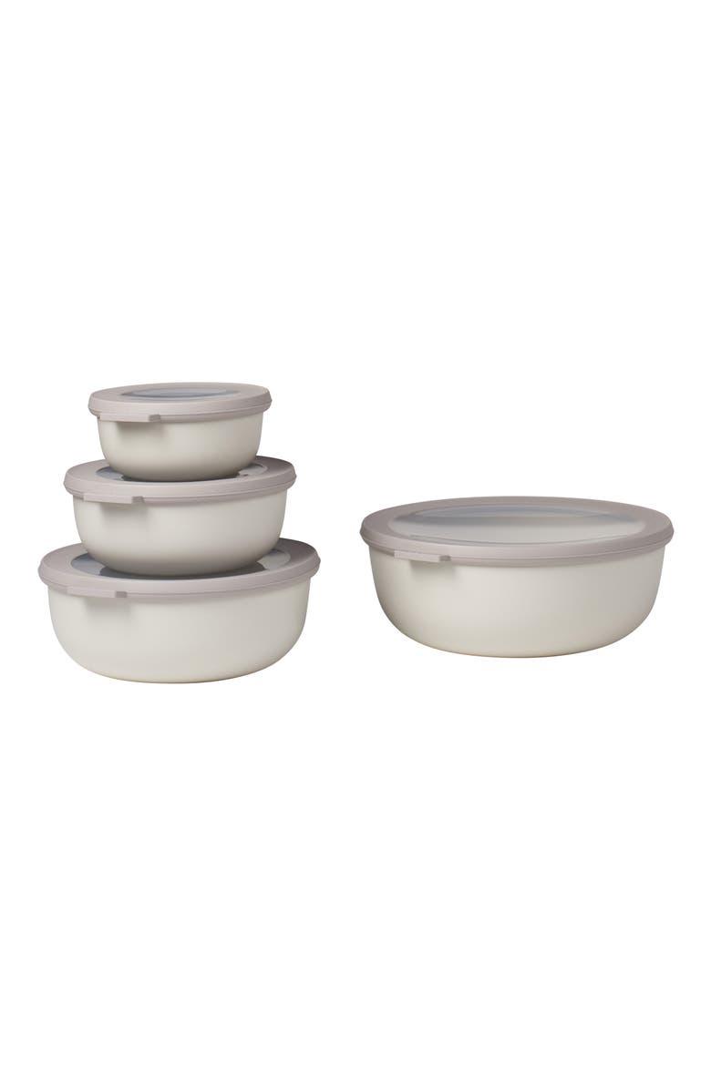 Cirqula Set of 4 Storage Bowls, Main, color, WHITE