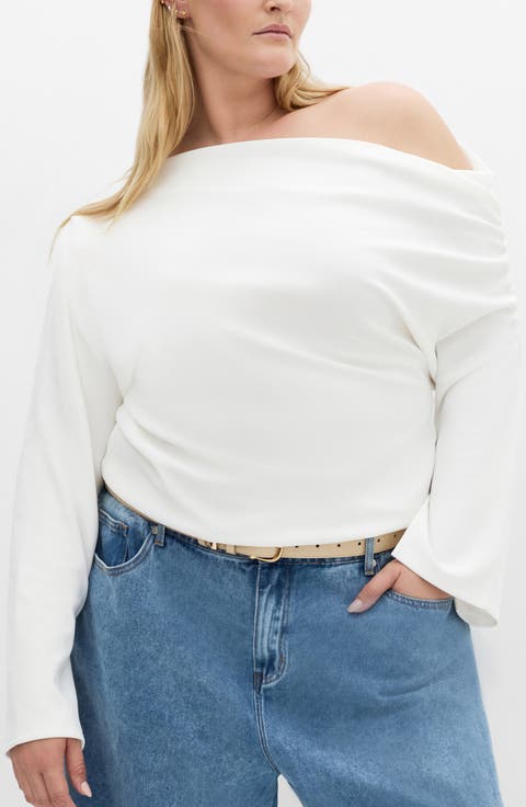 Imani One-Shoulder Long Sleeve Top (Plus)