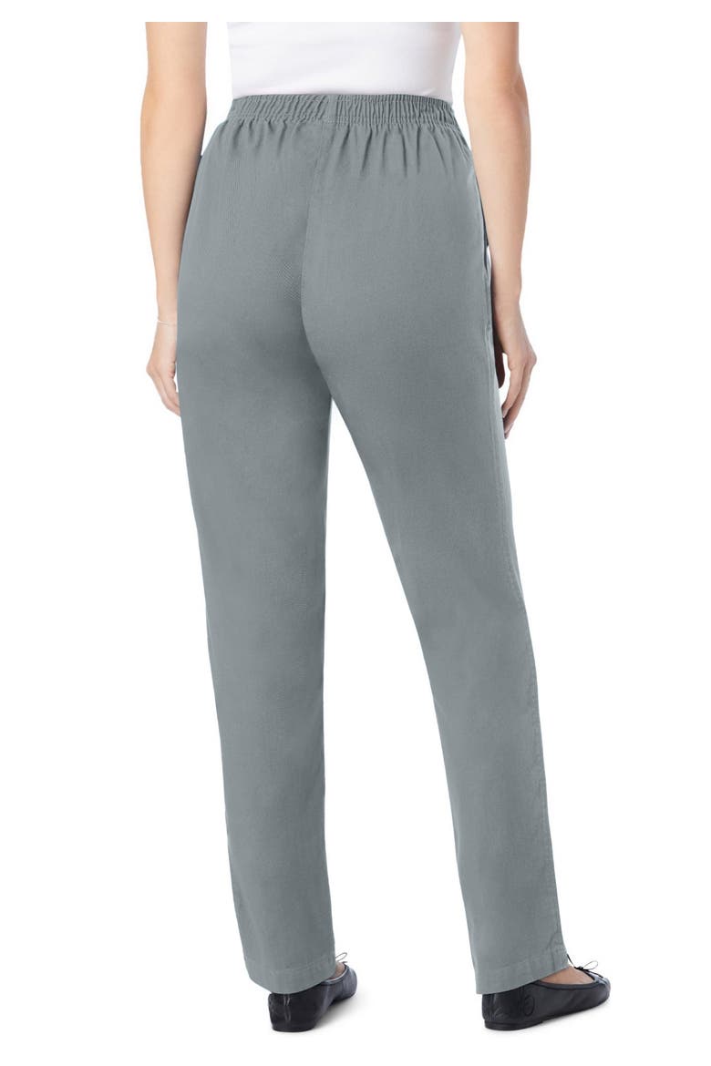 7 Day Straight Leg Elastic Waist Cotton Denim Pant (plus), Alternate, color, GUNMETAL