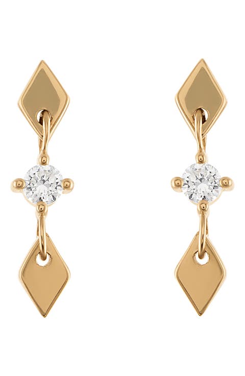 Diamond Shine Drop Earrings