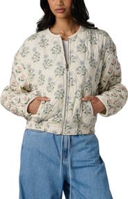 BLANKNYC Floral Quilted Bomber Jacket