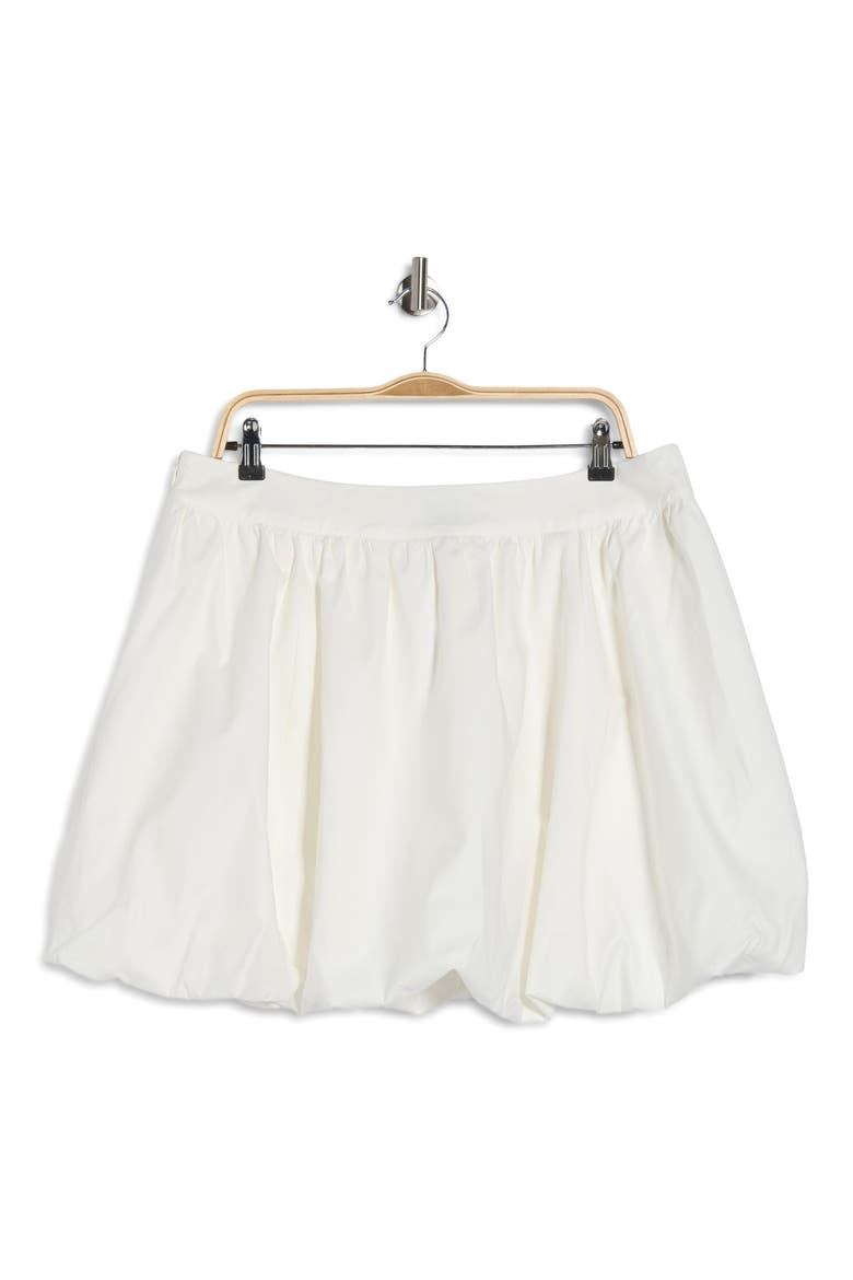Brynn Organic Cotton Blend Bubble Hem Miniskirt, Alternate, color, WHITE