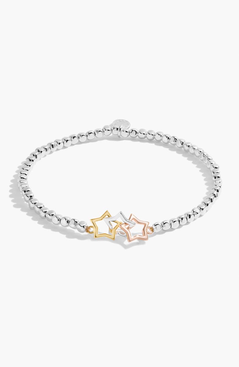 A Littles & Co Forever Yours 'Magical Birthday Wish' Trio Bracelet In Silver, Gold-Tone And Rose Gold-Tone Plating, Main, color, Metallic Silver