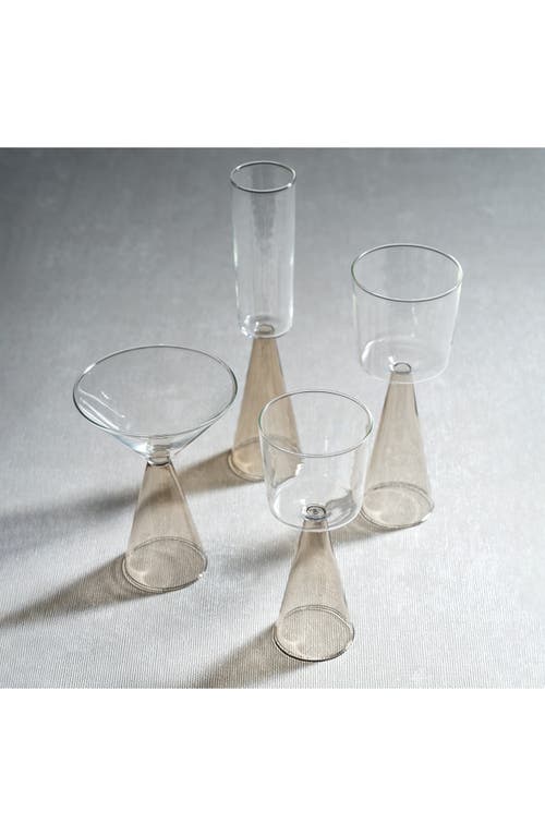 Zodax Viterbo Set Of 4 White Wine Glasses In Transparent