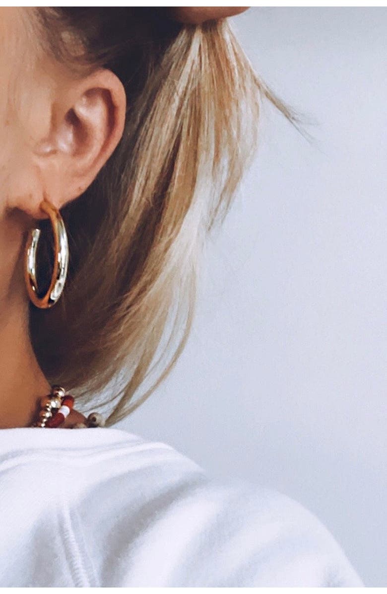 Alexa Leigh Everynight Hoop, Alternate, color, Yellow Gold