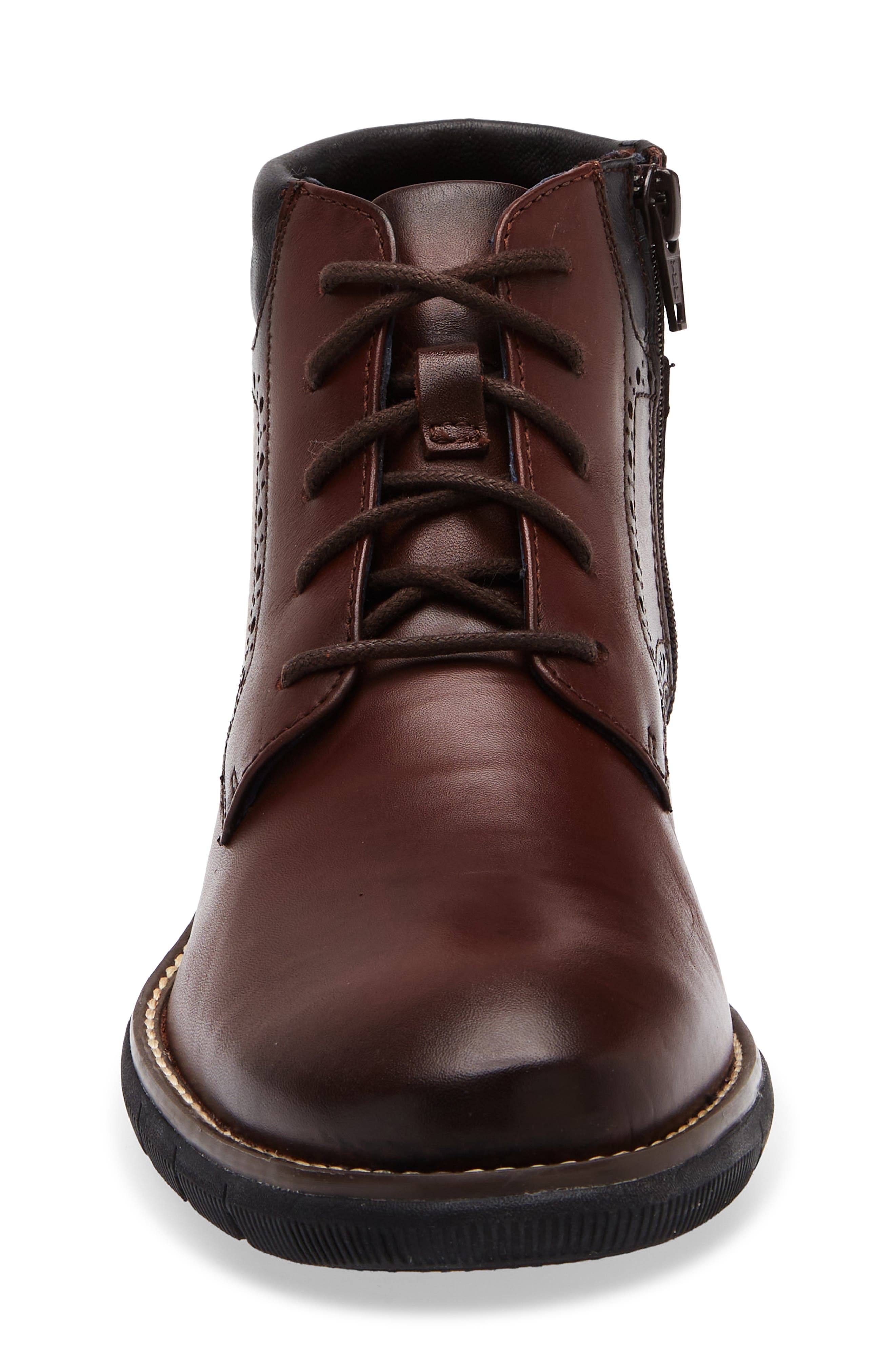 Johnston & Murphy Holden Plain Toe Boot, Alternate, color, Mahogany Full Grain