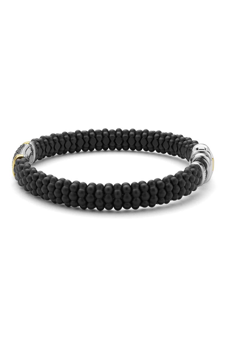 Men's Two-Tone Matte Black Ceramic Black Diamond Bracelet, Alternate, color, TWO TONE