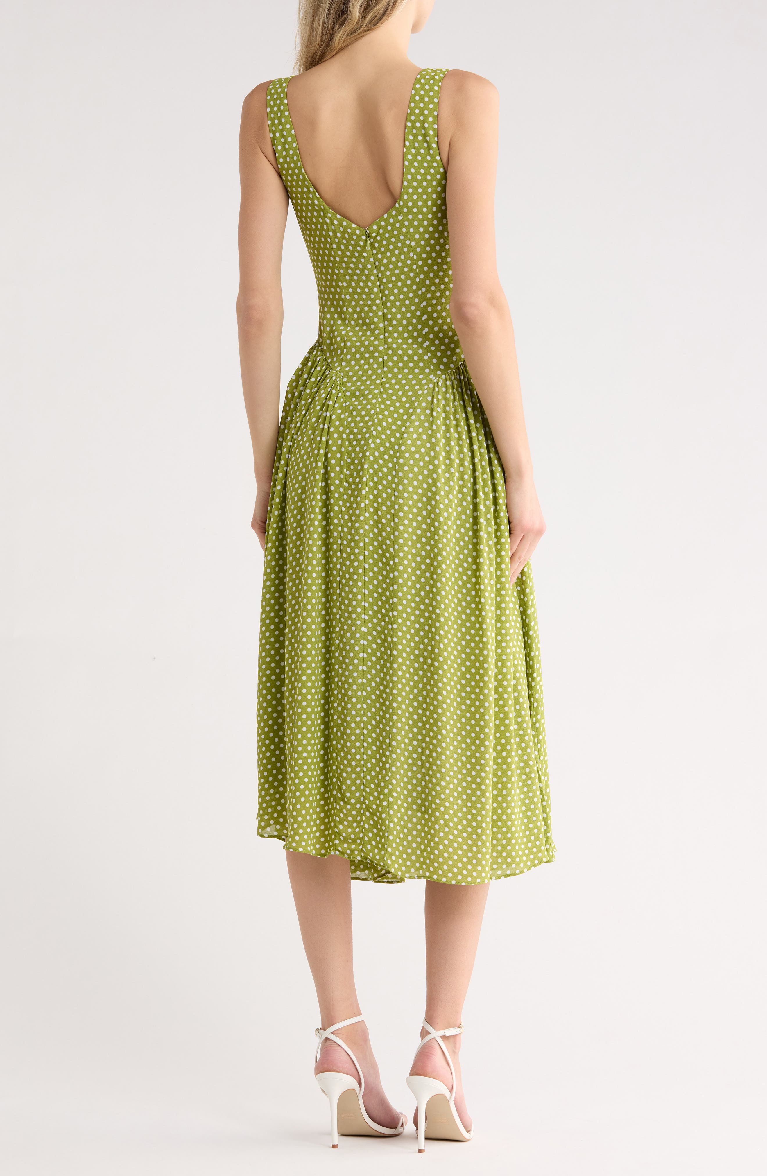 Polka Dot Sleeveless Maxi Dress - image 2
