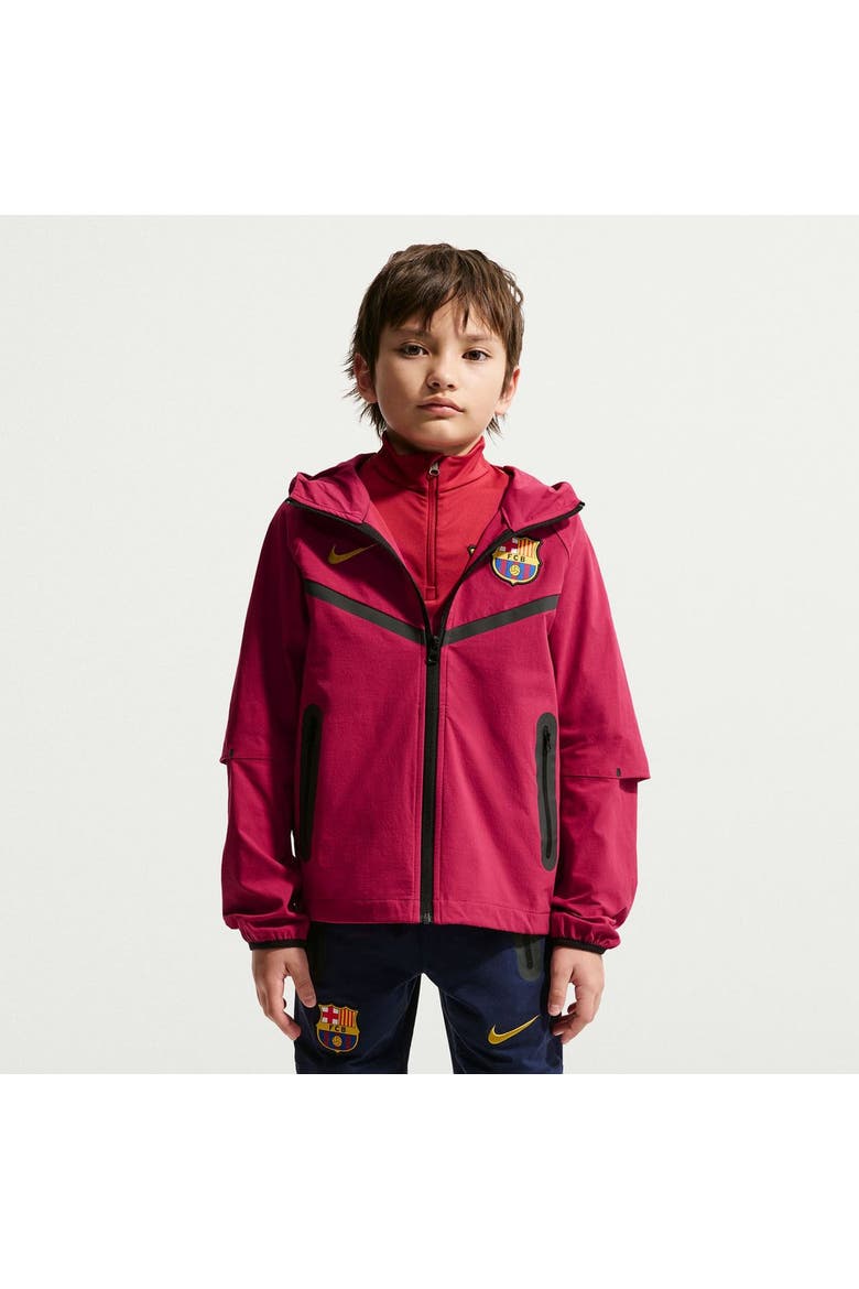 Youth Nike Red Barcelona Tech Woven Raglan Dri-FIT Full-Zip Hooded Jacket, Main, color, Red