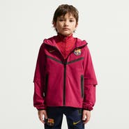 Nike Youth Nike Red Barcelona Tech Woven Raglan Dri-FIT Full-Zip Hooded Jacket