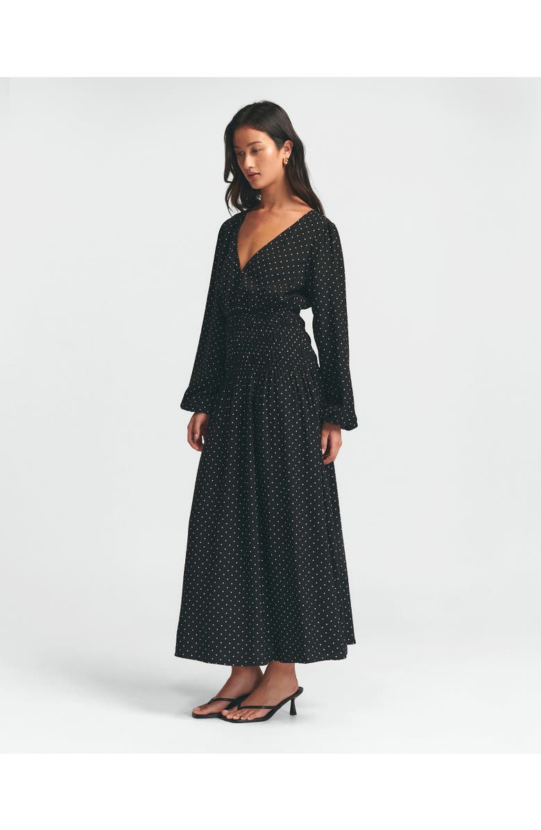 ST MRLO May Gather Dress, Alternate, color, Black Base Spot