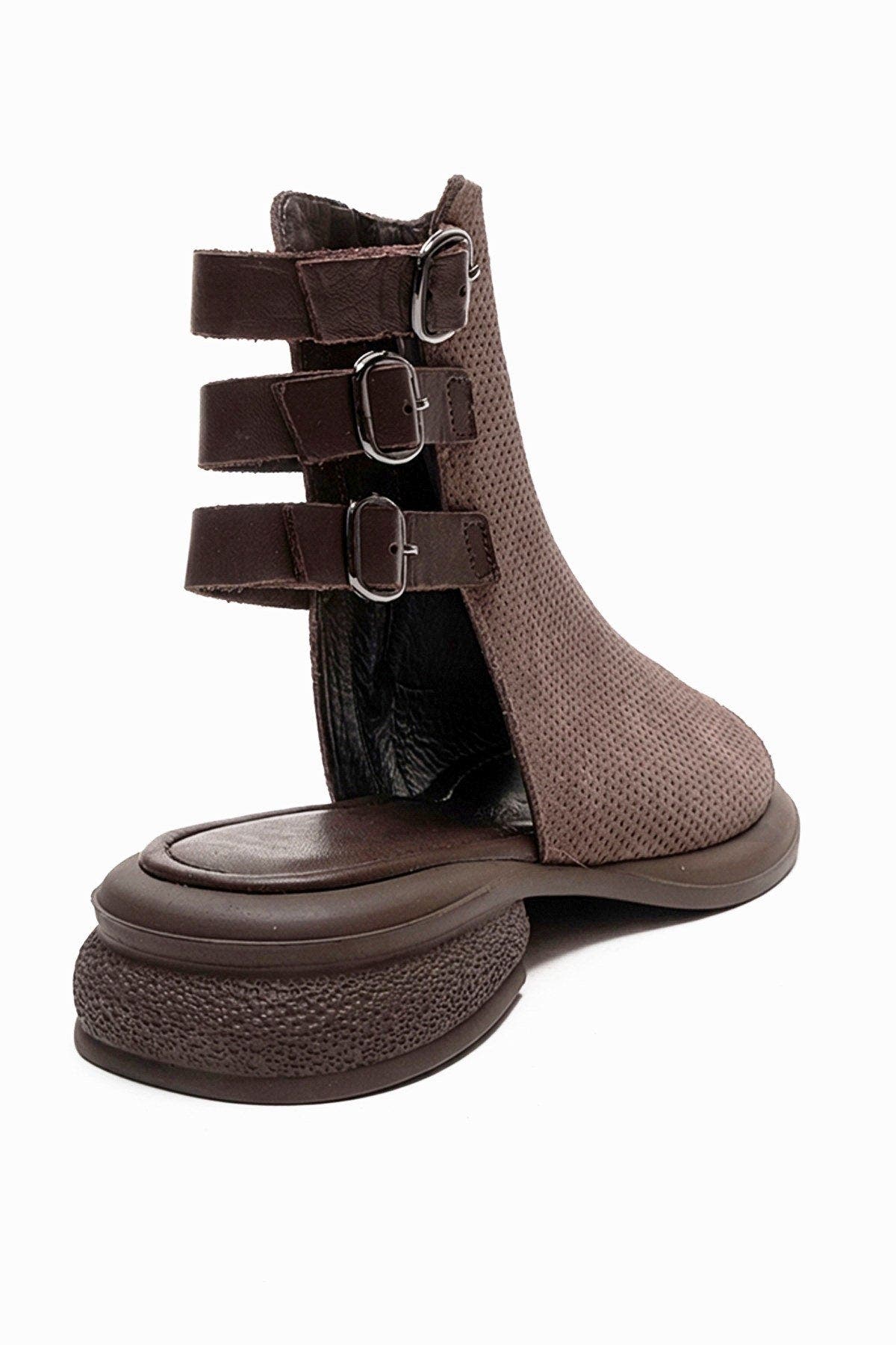 Forever & Always Shoes Carina Leather Side Zip Sandal, Alternate, color, Mink Suede