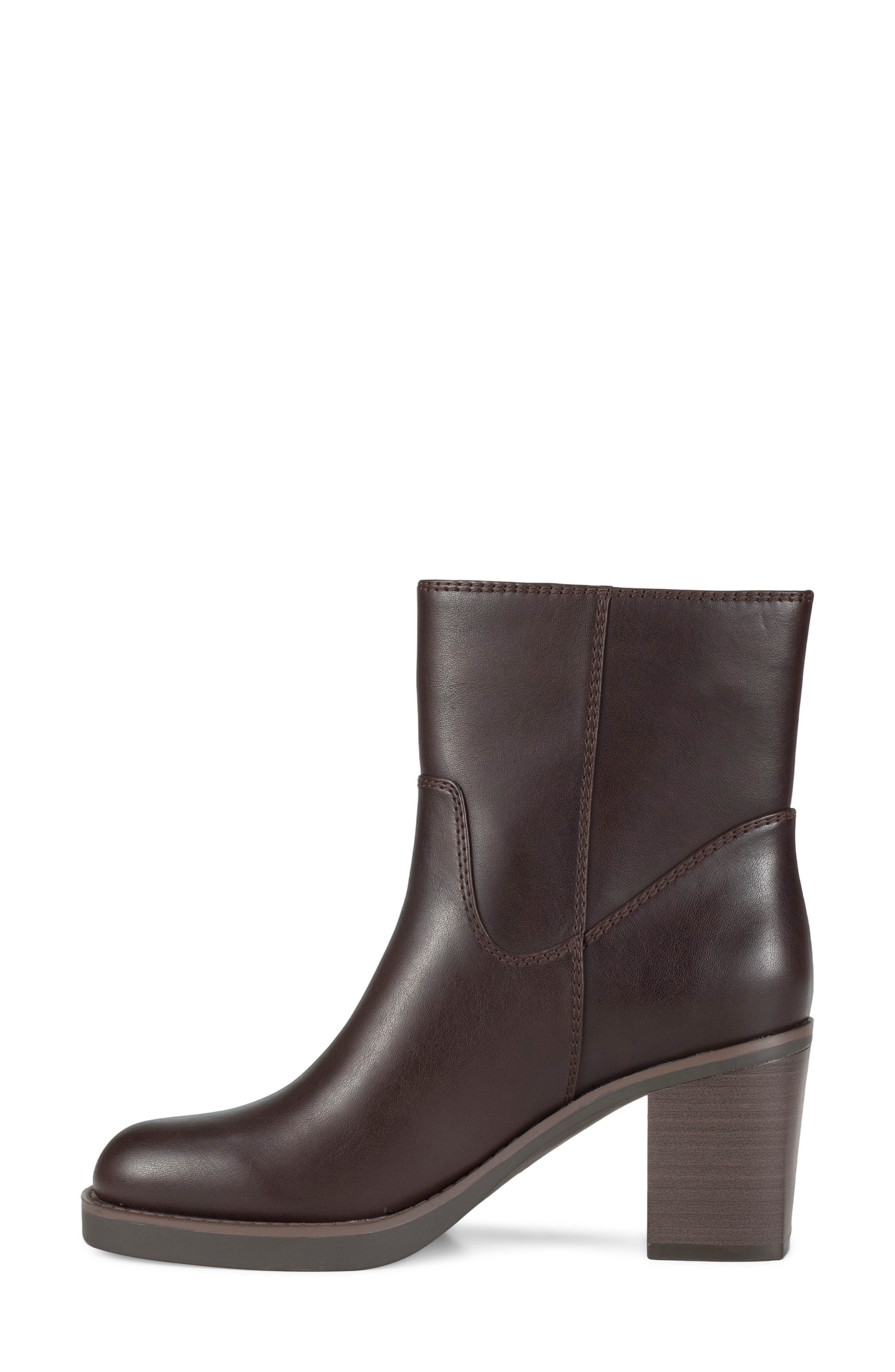 Gretta Block Heel Bootie, Alternate, color, DARK BROWN