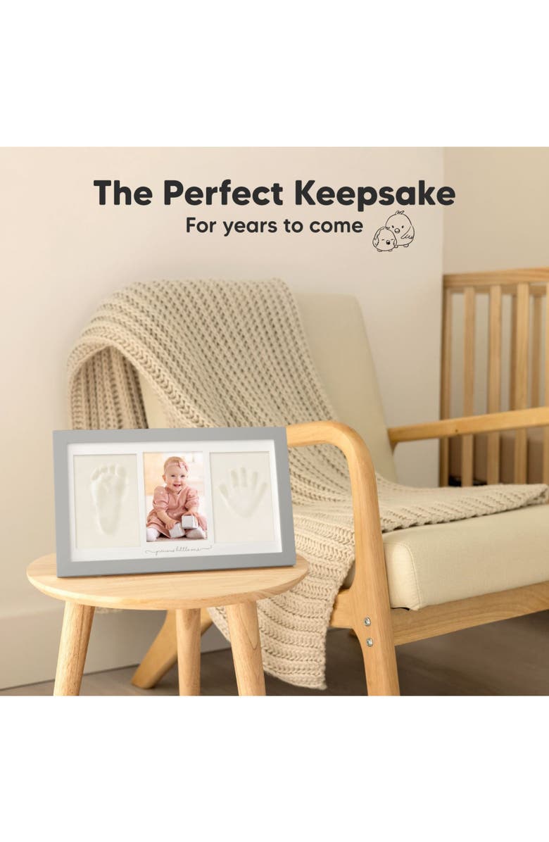 KeaBabies Baby Handprint & Footprint Keepsake Duo Frame, Alternate, color, Cloud Gray