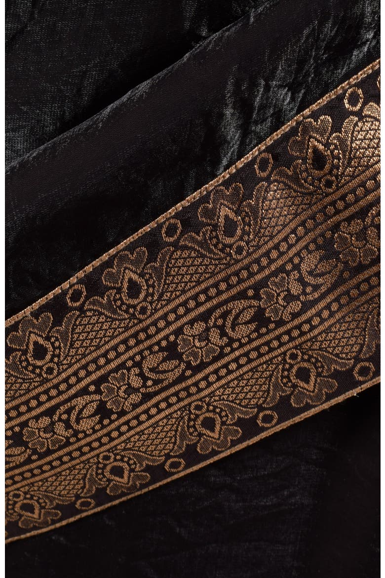 Leila Pre-Stiched Ruffle Lehenga Saree, Alternate, color, Black
