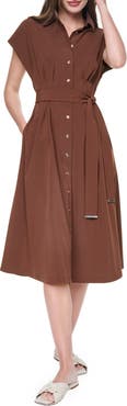 DKNY Belted Midi Shirtdress