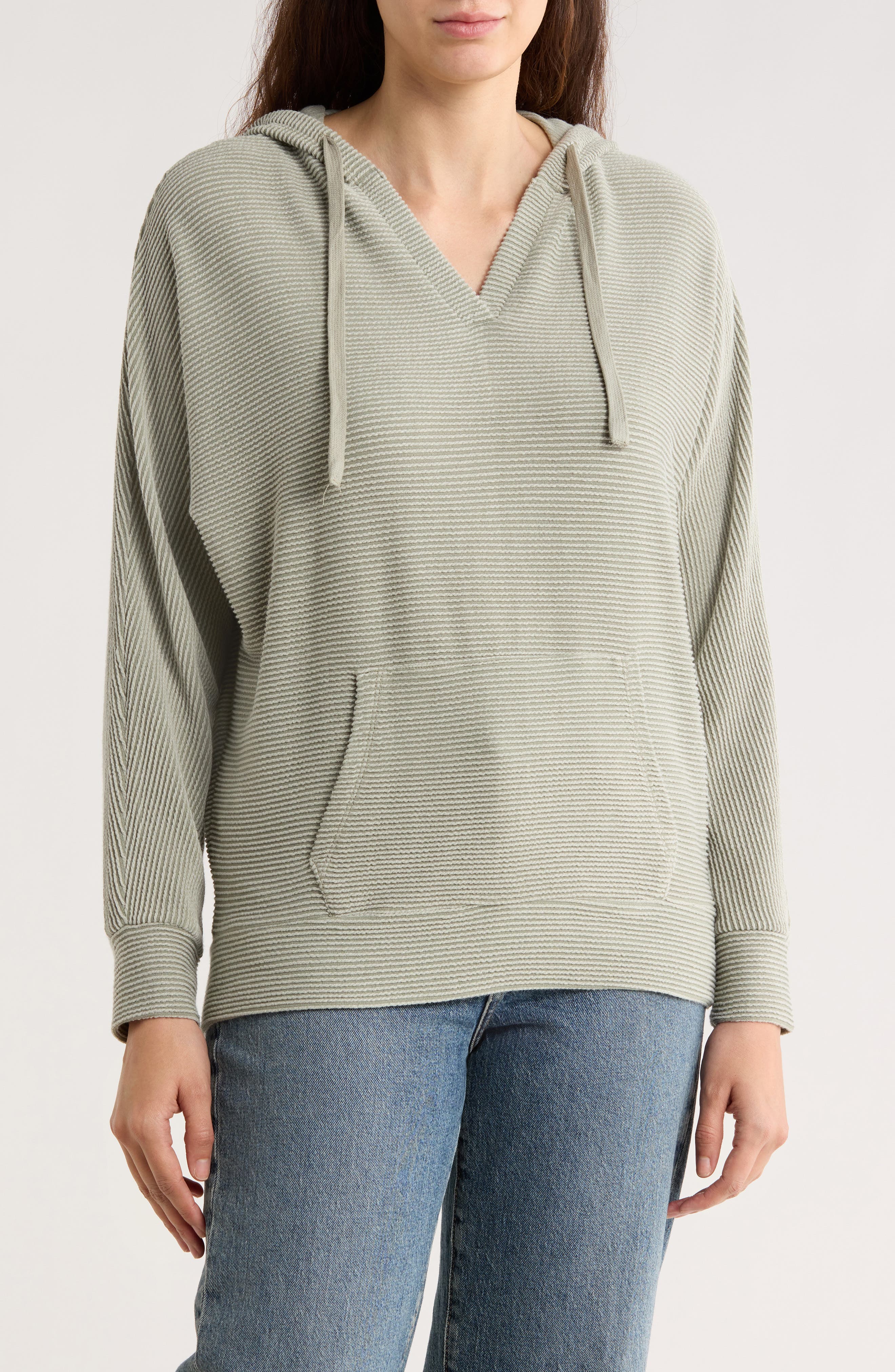 Bobeau Soft Rib Knit Hoodie