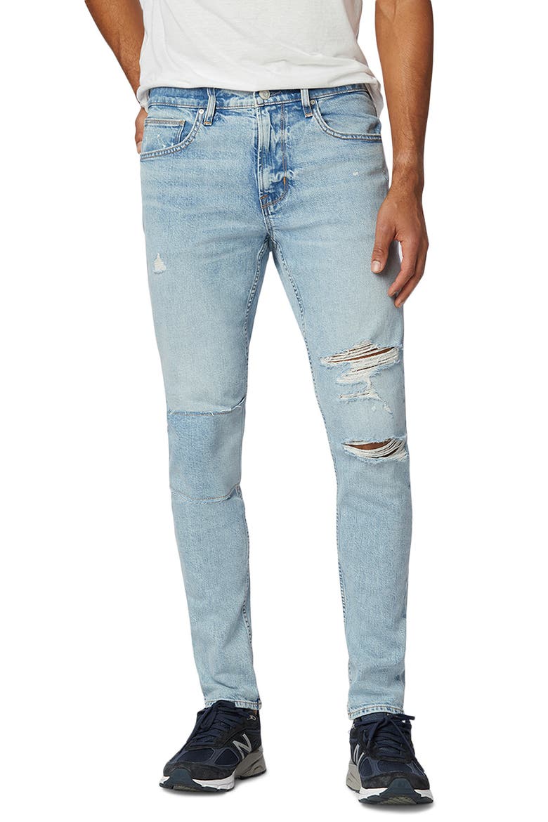 Zack Ripped Skinny Fit Jeans, Main, color, LIGHT COASTAL