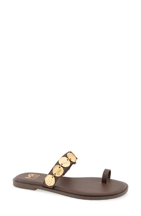 Claire Coin Toe Loop Sandal (Women)