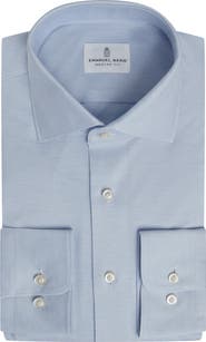 Emanuel Berg Modern Fit Microdot Stretch Cotton Knit Dress Shirt