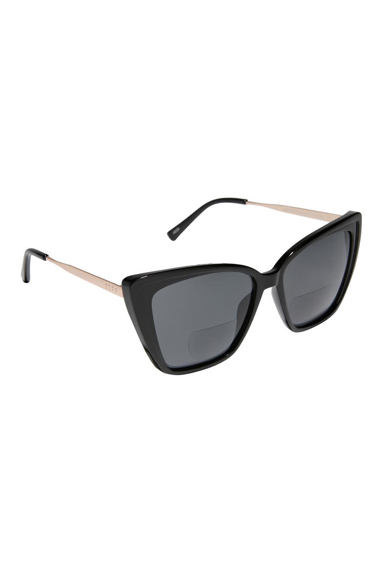Heidi 56mm Cat Eye Bifocal Reading Sunglasses Glasses, Alternate, color, BLACK