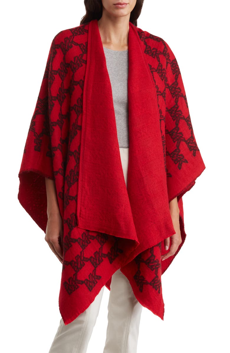 Michael Kors Checkerboard Yarn Dye Ruana, Main, color, 