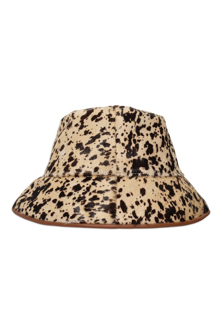 Hair-on Cowhide Bucket Hat, Alternate, color, SPOTTED BROWN