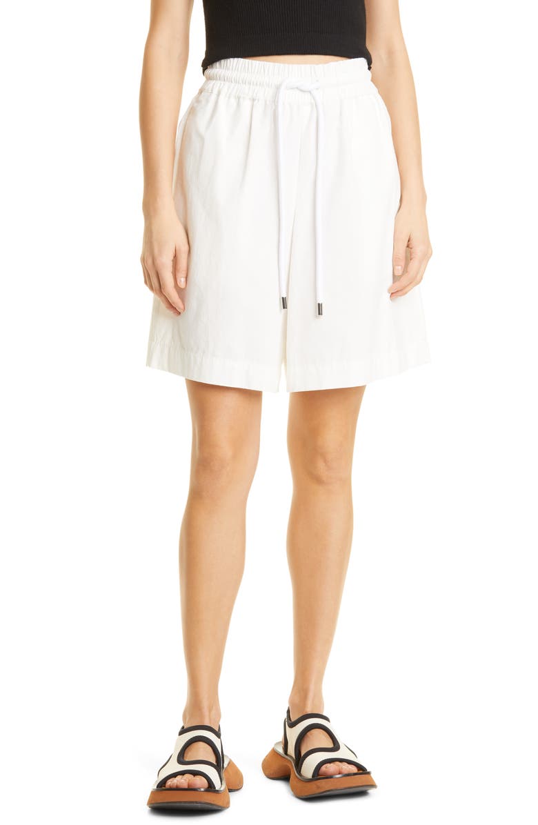 Proenza Schouler White Label Cotton & Linen Drawstring Shorts, Main, color, 
