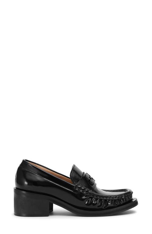 Ganni Butterfly Block Heel Loafer In Black