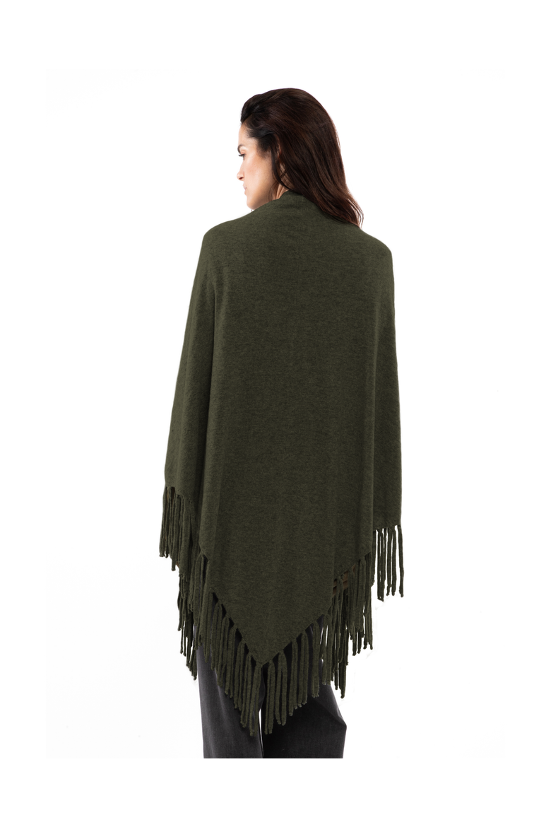 Pure Cashmere Fringe Wrap, Alternate, color, Olive Green