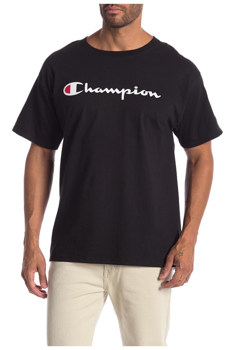 Champion Logo Print Crew Neck T-Shirt, Main, color,