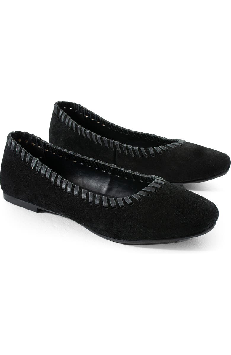 Jelavu Ella Whipstitch Ballet Flat, Main, color, Black