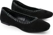 Jelavu Ella Whipstitch Suede Ballet Flat