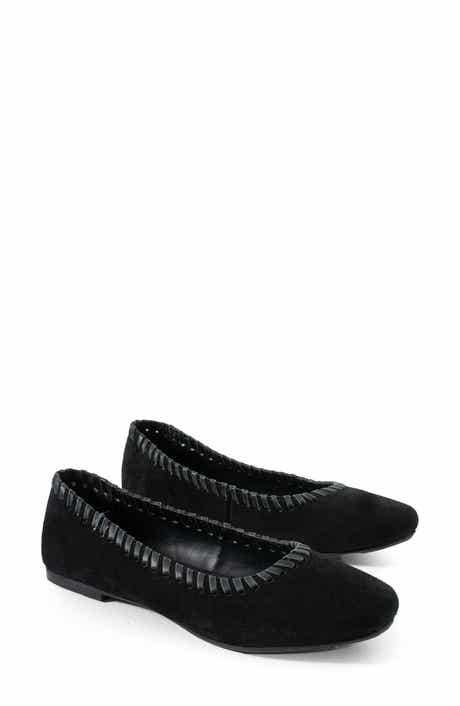 Jelavu Ella Whipstitch Suede Ballet Flat