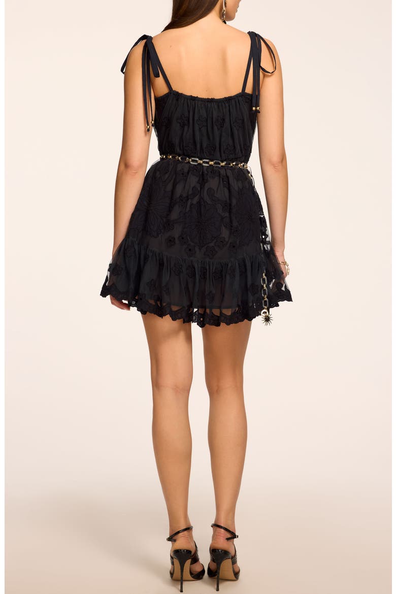Honor Floral Embroidery Minidress, Alternate, color, BLACK EMBROIDERY
