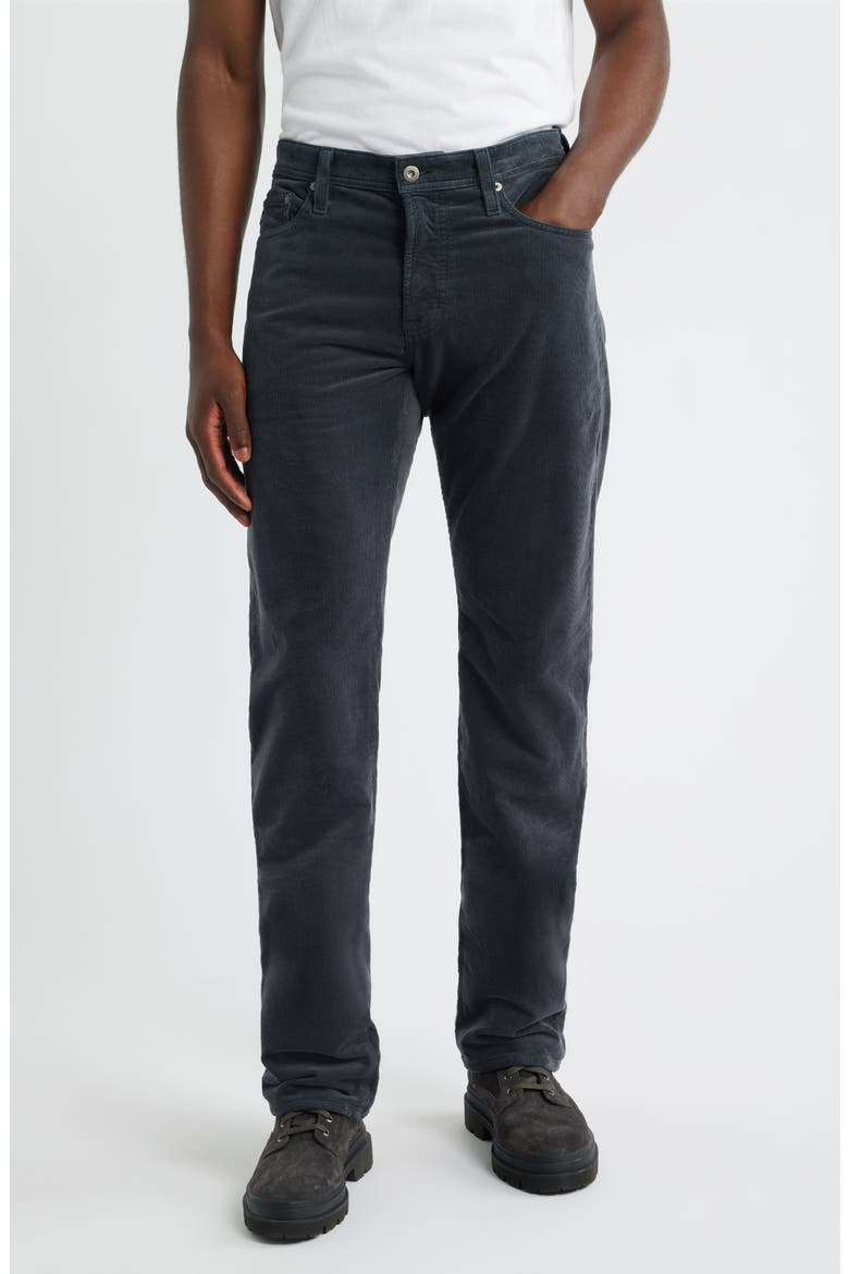 Protégé Corduroy Straight Leg Pants, Main, color, GREY STEEL