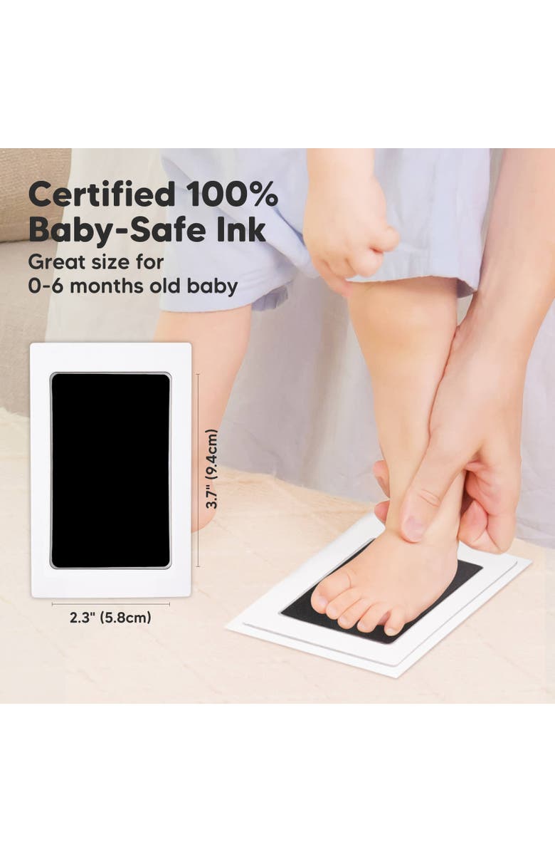 KeaBabies Duo Clean Touch Inkless Hand & Footprint Frame Kit, Alternate, color, Onyx Black