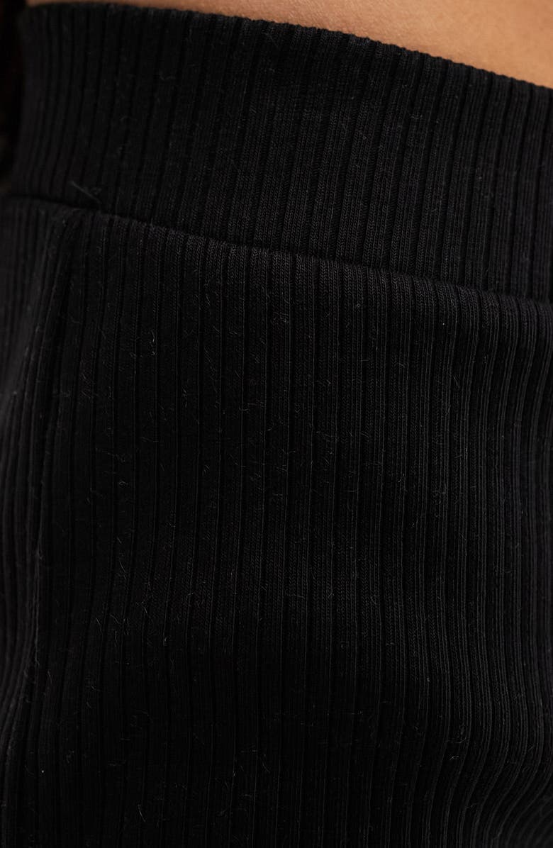 Miss Selfridge Rib Kick Flare Stretch Cotton Leggings, Alternate, color, 