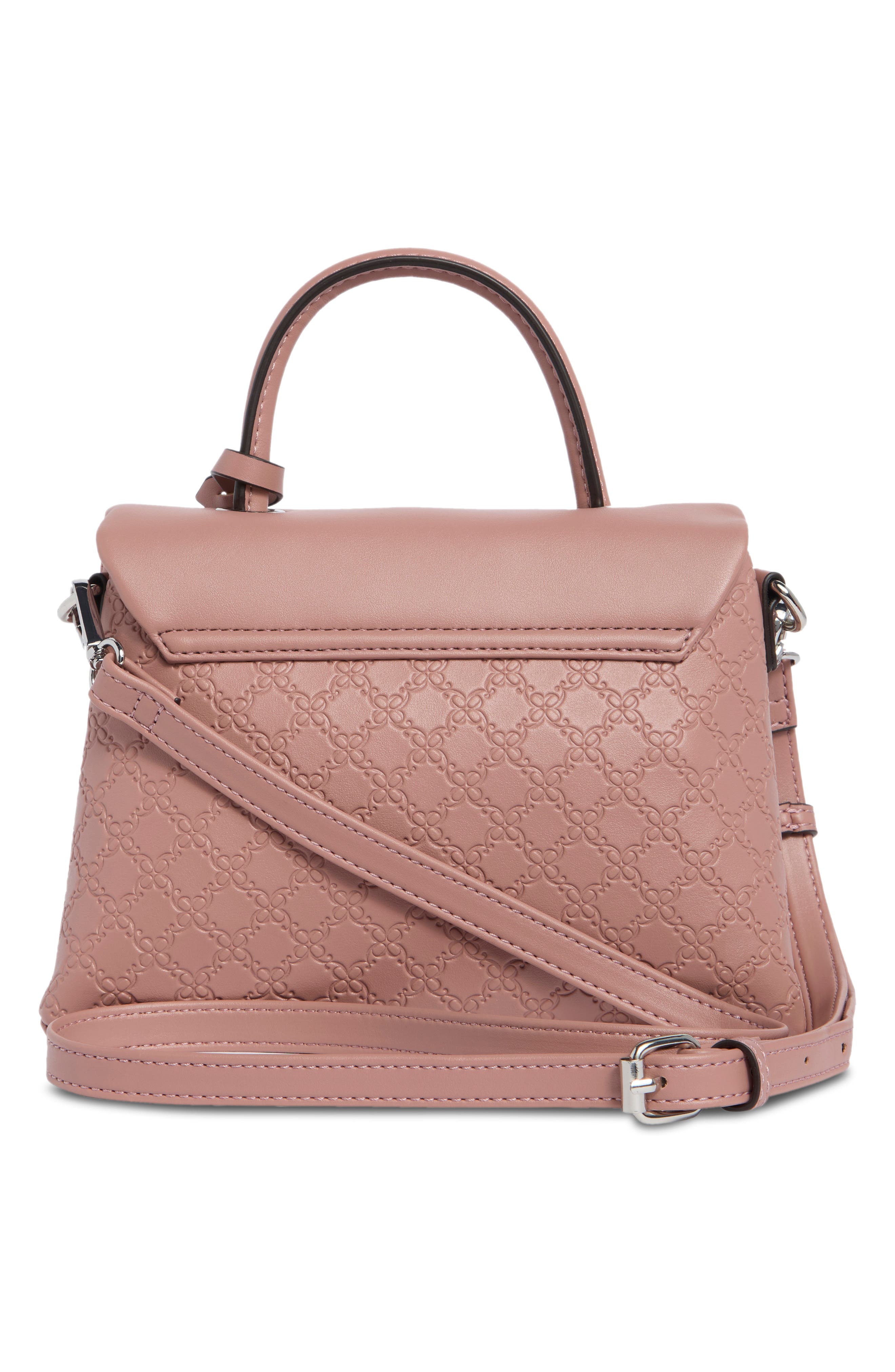 Clarimond Faux Leather Top Handle Flap Bag, Alternate, color, PRIMROSE PINK