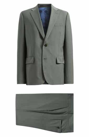 Paul Smith London Brierley Trim Fit Green Mélange Super 100s Wool Suit