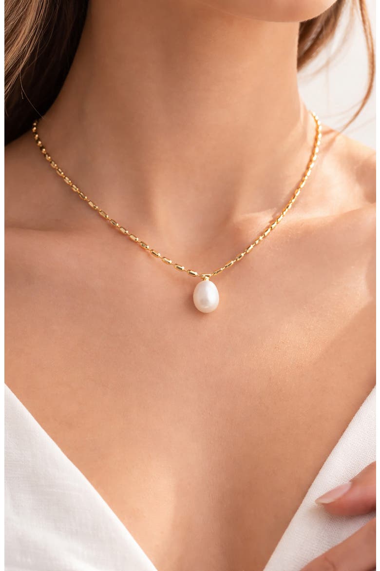 Modern Pearl Pendant Necklace, Alternate, color, GOLD