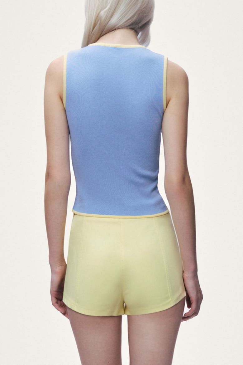 Button-Embellished Knit Top, Alternate, color, Blue