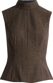 Reformation x Kacey Musgraves Sutton Mock Neck Sleeveless Wool Blend Top