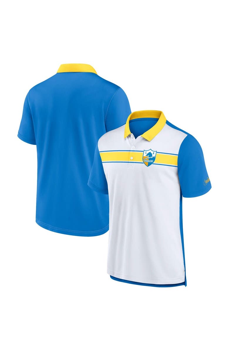 Nike Men's Nike White/Powder Blue Los Angeles Chargers Rewind Pique Polo, Main, color, White