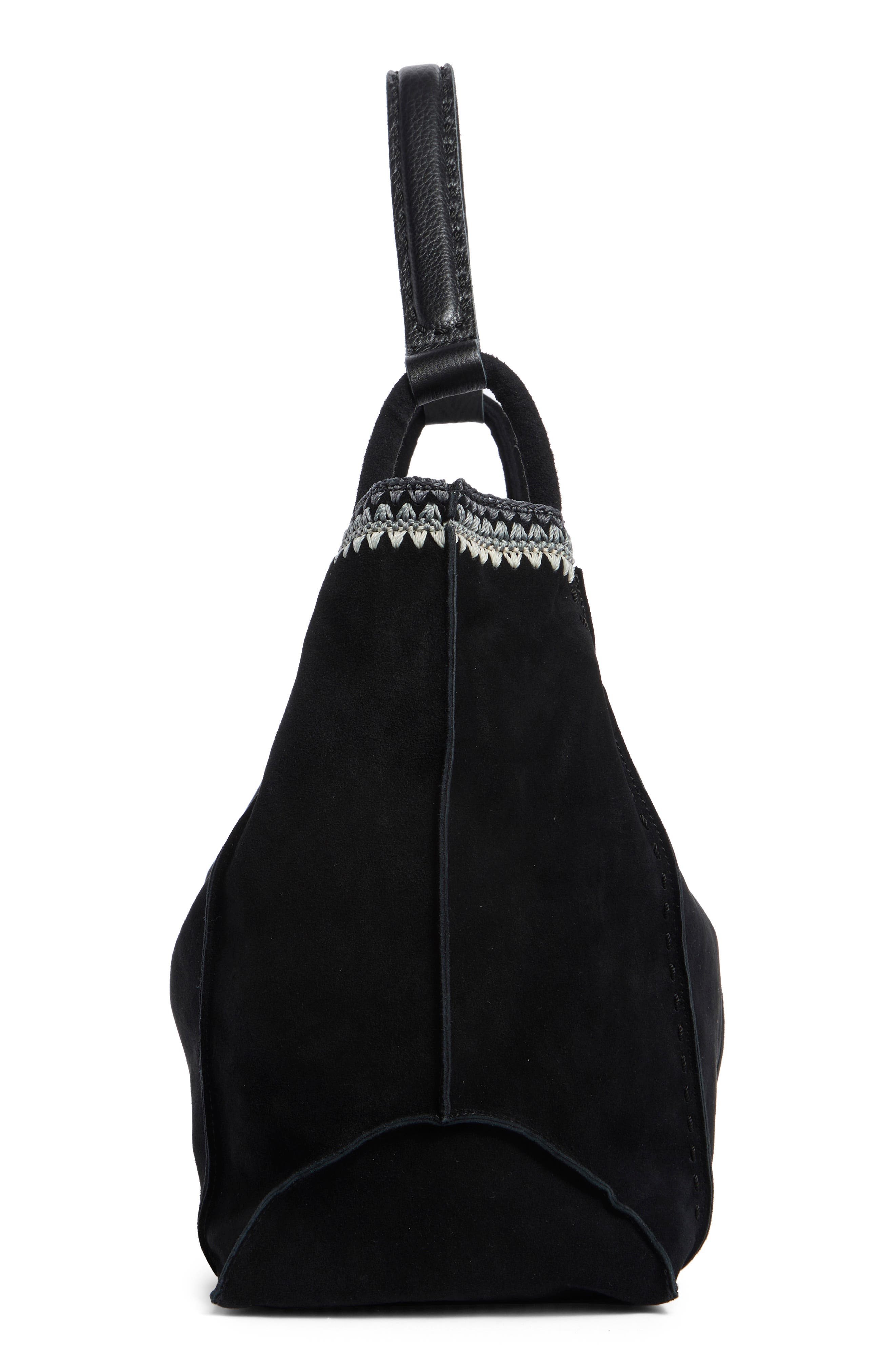 Los Feliz Large Suede Tote, Alternate, color, BLK SUD BLKT