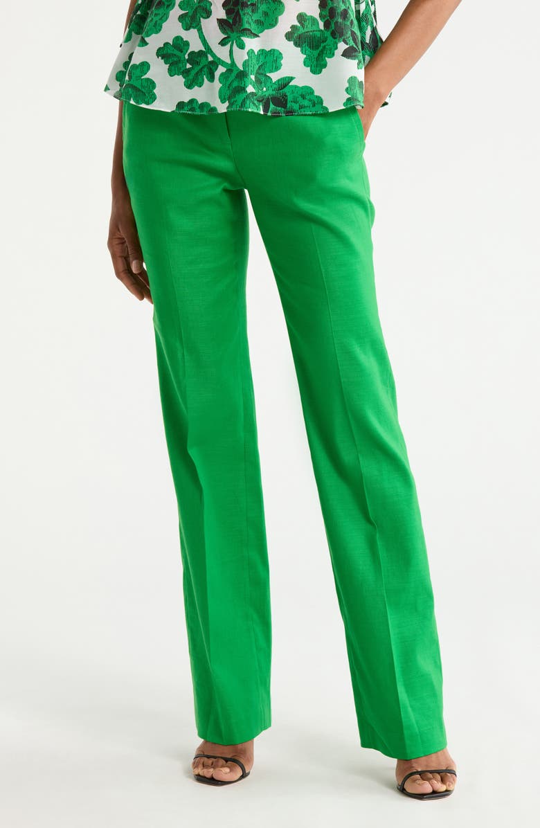 DVF Calliope Linen Blend Pants, Main, color, Green