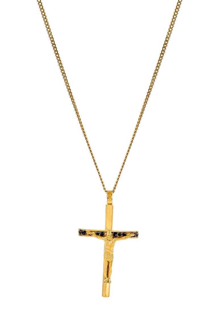 Men's Crucifix Pendant Necklace, Alternate, color, GOLD