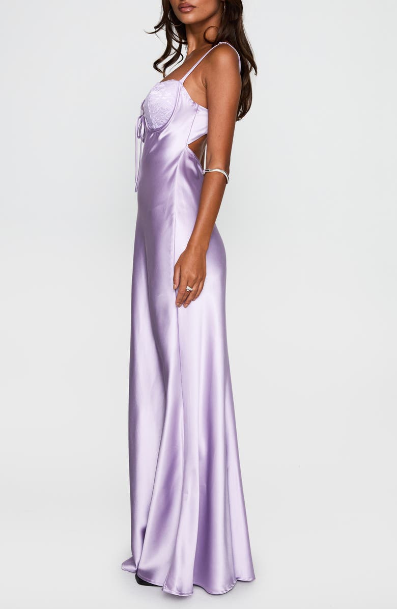 Princess Polly Fadyen Bias Cut Satin Maxi Dress, Alternate, color, Lilac