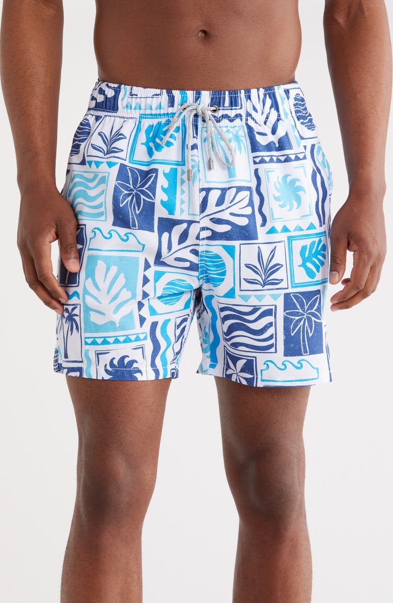 Vintage Summer 4-Way Stretch Volley Swim Trunks, Main, color,