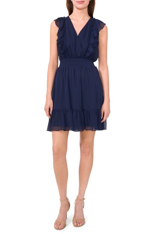 Halogenr Halogen(r) Ruffle Detail Sleeveless Dress In Classic Navy